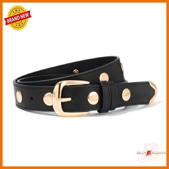 Studded Leather Belt for Women, Punk Gothic Style, Adjustable Fit main image 4